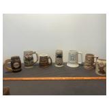 7pc Beer Steins & Mugs - Budweiser, Route 66, Etc.