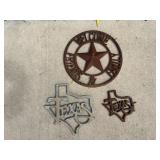 3pc Cast Iron & Aluminum Texas & Welcome Plaques