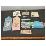 8pc Metal & Wood Signs - Wine & Humor