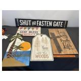 5pc Large Size Wooden Signs