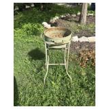 Vintage Wrought Iron Plant Stand & Planter Pot