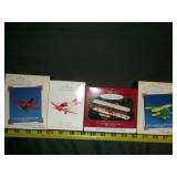 4pc Hallmark Limited Ed. Airplane Xmas Ornaments