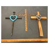 3pc Artisan Made Decorative Wall Crosses