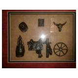 Western Theme Framed Shadowbox Wall Hang