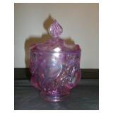 Fenton Dusty Rose Iridescent Art Glass Candy Dish