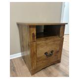 Rustic Finish Single Drawer Wood File Cabinet