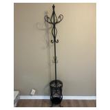 Ornate Wrought Metal Coat Rack Umbrella Stand