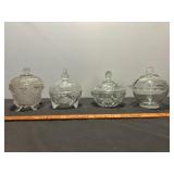 Heisey - Jeannette - Anchor 4pc Glass Candy Dish