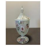Fenton "Candy Box" White Opalescent Glass Compote