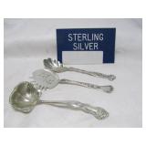 3pc Antique Ornate Sterling Silver Flat Ware