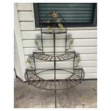 3 Tier Half Round Wrought Metal Plant Stand
