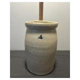 Antique Stone Ware 4 Gallon Butter Churn