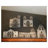 Set of 5 McNay San Antonio Missions Wall Art Tiles