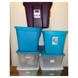 7pc Large Size Storage Totes with Lids