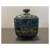 Fenton Amethyst Carnival Glass Harvest Grape Jar