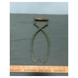 Antique Wood Handle Cast Iron 13" Ice / Log Tongs