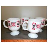 Vintage Termocrisa Milk Glass Footed Pedestal Mugs