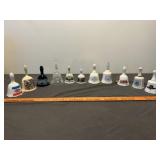 11pc Glass & Ceramic Souvenir Bell Collection