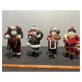 4pc 10" Santa Figures - Firefighter, Tropical, Etc