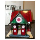 Franklin Mint Coke Stained Glass Gas Station