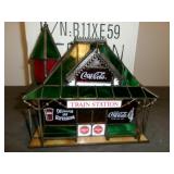 Franklin Mint Coke Stained Glass Train Station