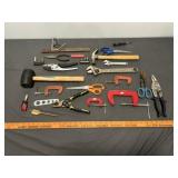 Assorted Hand Tools - Wrench, Mallet, Clamps, Etc.