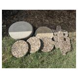 10pc Stepping Stones - Texas & Round Garden Stones