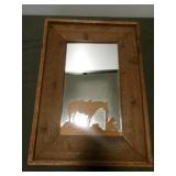 Barnwood Framed Western Cowboy Wall Mirror