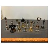 13pc Metal Souvenir Bells - Brass, Copper, Pewter