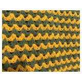 Mid Century Yellow & Green Chevron Stripe Throw