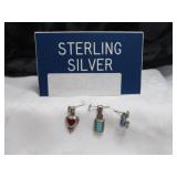 3pc Sterling Silver & Stones Necklace Pendants