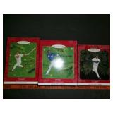 3pc Hallmark MLB Baseball Player Ornaments