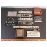 8pc Collection Rustic Farmhouse Style Decor Signs