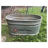 County Line Galvanized Metal Stock Tank Planter