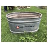 County Line Galvanized Metal Stock Tank Planter