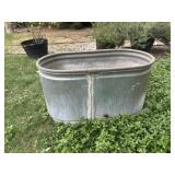Galvanized Metal 4ft Oval Stock Tank Planter