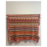 Handmade Vintage Fringed Afghan Throw Blanket