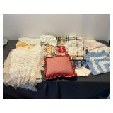 Linens - Crochet - Smurf Pillow - Storage Tote Lot