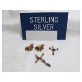 Sterling Silver & Amber Jewelry Pendants & Earring