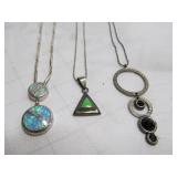 3pc Sterling Silver Necklace & Pendant Sets