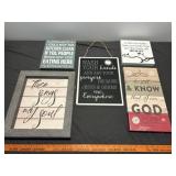 5pc Religious & Humor Home Decor Signs