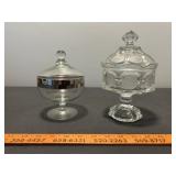 Fostoria Coin & Mid Century Silver Rim Compotes