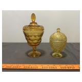Viking Glass Georgian & Avon Yellow Glass Compotes