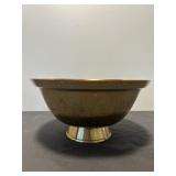 Ornate Solid Brass Asian Chinoiserie Etched Bowl