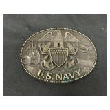 U.S. Navy Solid Brass Belt Buckle in Box