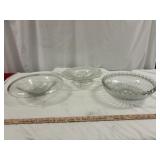 3pc Mid Century Glass Console Bowls - Center Bowls