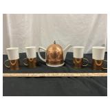 Baker, Hart & Stuart Ceramic & Copper Tea Set