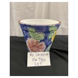 Hand Painted Ceramic 9" Flower Pot - Unused