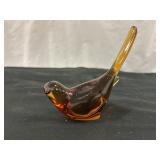 Fenton Amber Glass "Bird of Happiness" Figurine