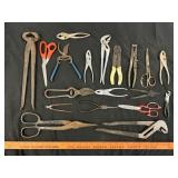 19pc Channel Locks, Pliers, Shears, Scissors, Etc